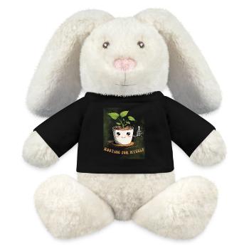 Süßer Blumentopf mit  charme - MiniFeet® RecycelHase® Creme - Schwarz - Vorne
