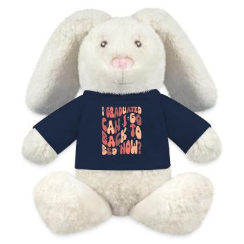 Remise des diplômes avec l'inscription « diplômé universitaire » - Lapin en peluche recyclé MiniFeet® Crème - bleu marine - Devant
