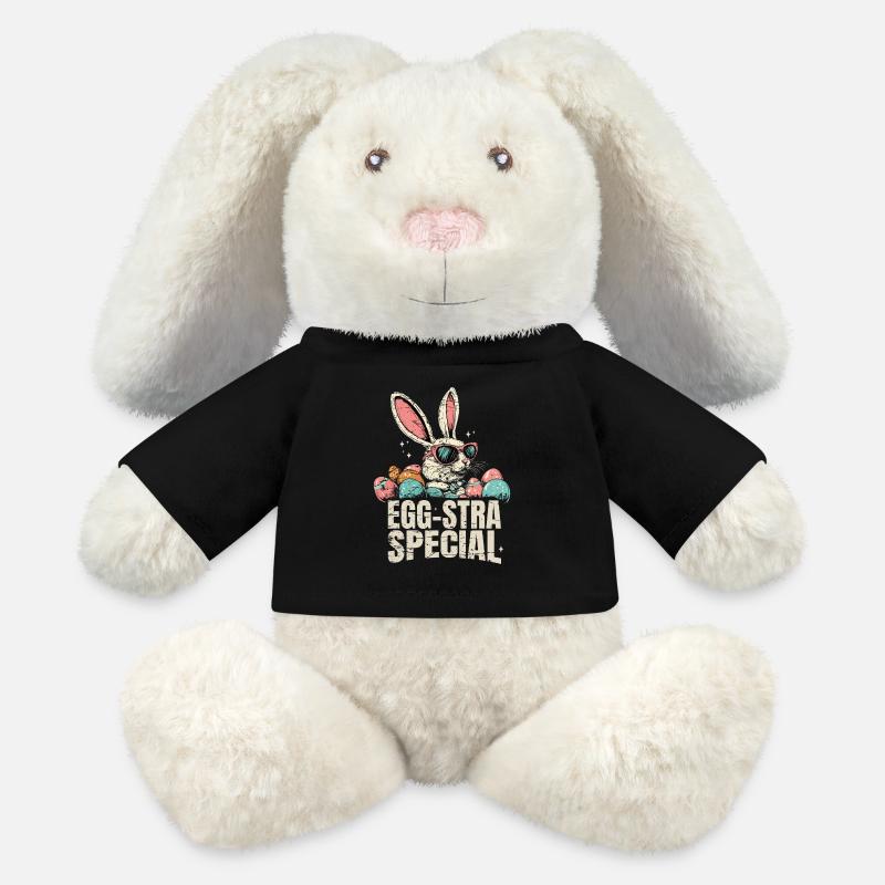 Eggsta Special Retro Bunny Easter - MiniFeet® RecycelHase® Bunny Cream - black