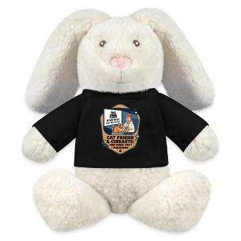 Amie chatte Cinéaste Humour - Lapin en peluche recyclé MiniFeet® Crème - noir - Devant