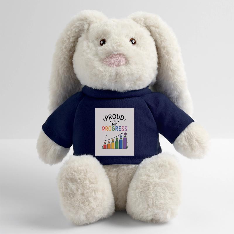 Fier de mes Progrès Colorés Lapin en peluche recyclé MiniFeet® Crème