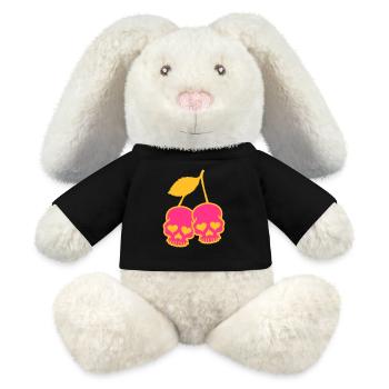CHERRY SKULL - MiniFeet® RecycelHase® Bunny Cream - black - Front