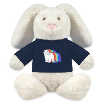 Havanais - Lapin en peluche recyclé MiniFeet® Crème - bleu marine - Devant