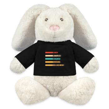 Bookworm Library Reading - MiniFeet® RecycelHase® Bunny Cream - black - Front