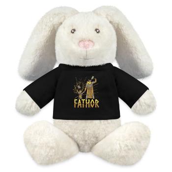 Fathor Viking Dad Valkyrie Warrior Axe Father's Day - MiniFeet® RecycelHase® Bunny Cream - black - Front