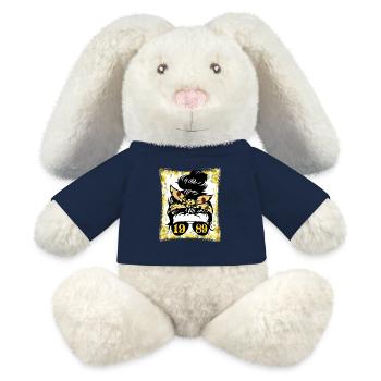 Sonnenblume Mama Geboren 1989 Geburtstag - MiniFeet® RecycelHase® Creme - French Navy - Vorne