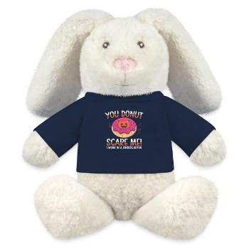 She Donut Scare Me Kindergarten travail | Beignet - Lapin en peluche recyclé MiniFeet® Crème - bleu marine - Devant