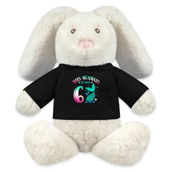 Cette sirène a maintenant 6 ans, conte de fées 6. - Lapin en peluche recyclé MiniFeet® Crème - noir - Devant
