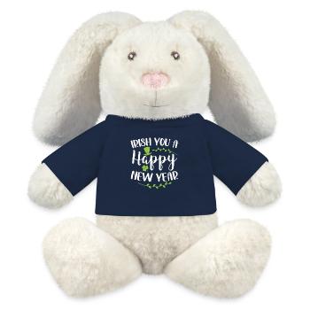Irish You Ein Frohes Neues Jahr Grünes Kleeblatt - MiniFeet® RecycelHase® Creme - French Navy - Vorne