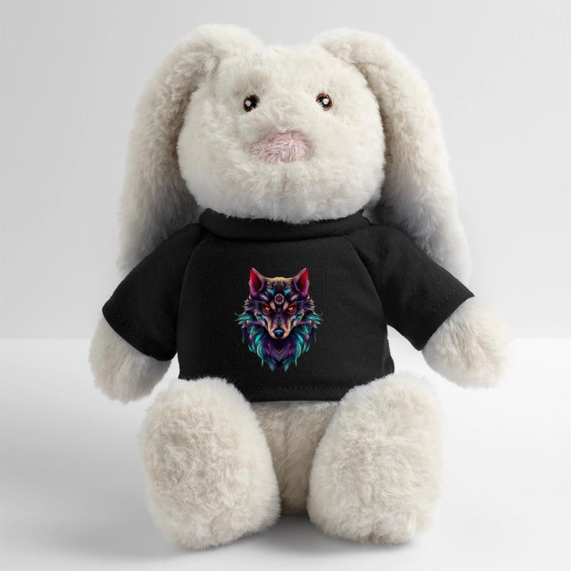 Wolf’s Head Synthwave Wolf Lapin en peluche recyclé MiniFeet® Crème