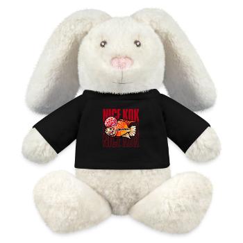 Nice Kok Funny Flowerhorn Cichlid Gardien de poisson - Lapin en peluche recyclé MiniFeet® Crème - noir - Devant
