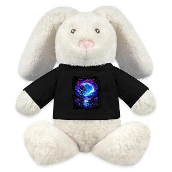 Dreamlike moonlight and a magical rose - MiniFeet® RecycelHase® Bunny Cream - black - Front