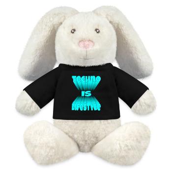 Techno is Lifestyle Music DJ Rave EDM Festival - MiniFeet® RecycelHase® Bunny Cream - black - Front