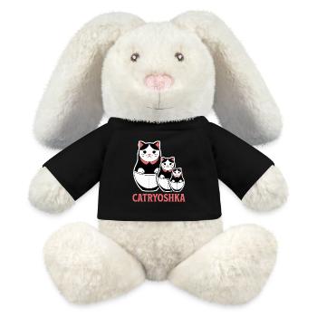 Drôle Catryoshka matriochka belle russe - Lapin en peluche recyclé MiniFeet® Crème - noir - Devant