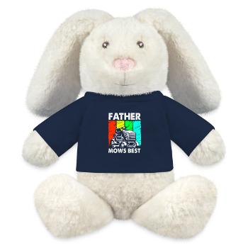 Tondeuse à gazon pelouse (prairie) - Lapin en peluche recyclé MiniFeet® Crème - bleu marine - Devant