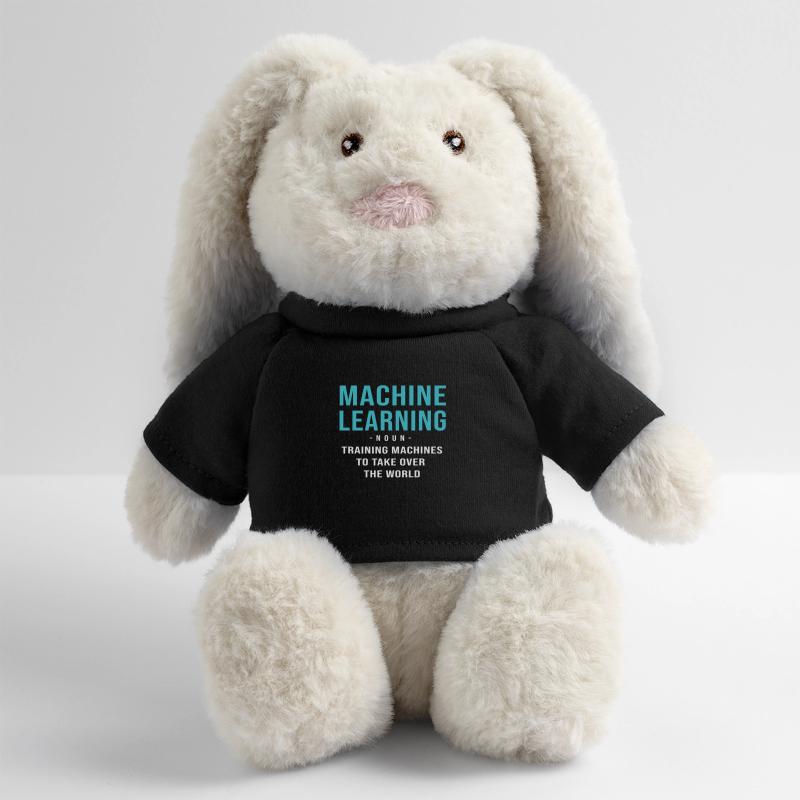 Codeur programmeur GPT Lapin en peluche recyclé MiniFeet® Crème