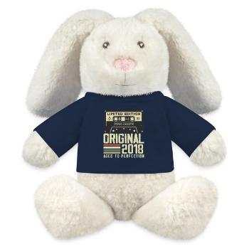 6th Retro Style Anniversary Gift 2018 - MiniFeet® RecycelHase® Bunny Cream - french navy - Front