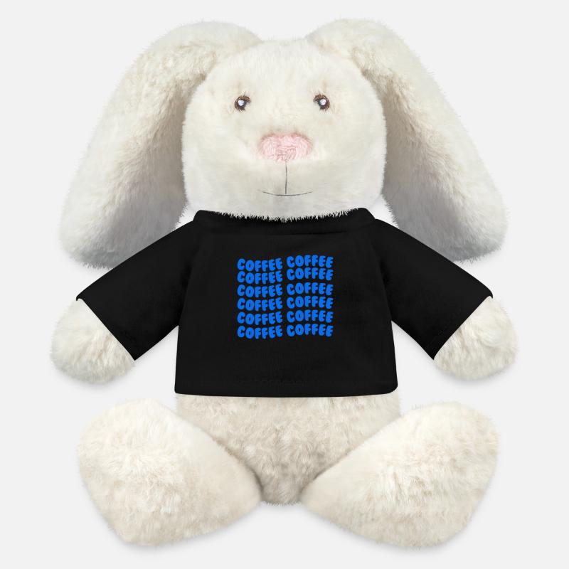 Coffee Coffee Blue - MiniFeet® RecycelHase® Bunny Cream - black