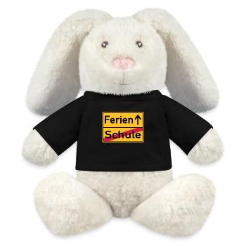 Schule - Ferien - Ortsschild - MiniFeet® RecycelHase® Creme - Schwarz - Vorne