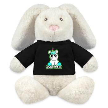 Beast mode - MiniFeet® RecycelHase® Creme - Schwarz - Vorne