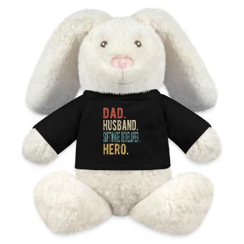 Software Developer Papa Husband Hero - MiniFeet® RecycelHase® Bunny Cream - black - Front