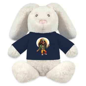 Tom the Rastafarian Reggae Style Cartoon Character. - MiniFeet® RecycelHase® Bunny Cream - french navy - Front