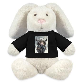 Cute Scottish Highlander - MiniFeet® RecycelHase® Bunny Cream - black - Front