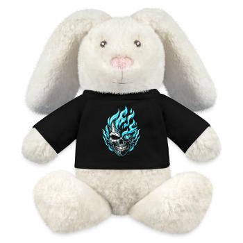 Cyberpunk Flammenschädel - MiniFeet® RecycelHase® Creme - Schwarz - Vorne