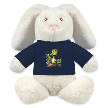 Retro Rex Roar T-Shirt - MiniFeet® RecycelHase® Creme - French Navy - Vorne