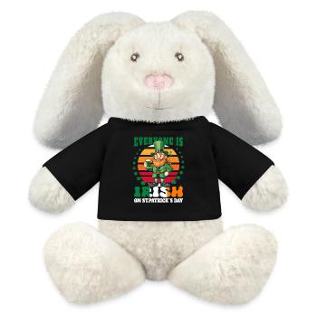 Le jour de la Saint-Patrick, tout le monde est irlandais - Lapin en peluche recyclé MiniFeet® Crème - noir - Devant