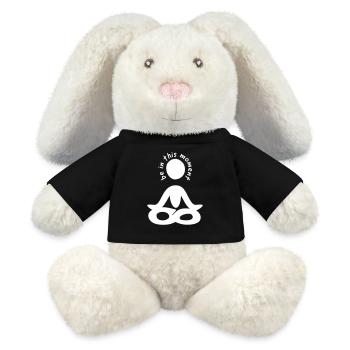 Soyez dans le moment présent - Lapin en peluche recyclé MiniFeet® Crème - noir - Devant