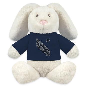 Pfoten Quer und Logo Peanut - MiniFeet® RecycelHase® Creme - French Navy - Vorne