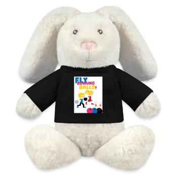Fly yourself into balls. Play bowling. - MiniFeet® RecycelHase® Bunny Cream - black - Front