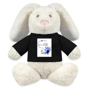 Idee Ursache Arbeit. Aus einer Idee entsteht ein Werk. - MiniFeet® RecycelHase® Creme - Schwarz - Vorne