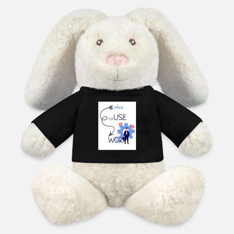 Idee Ursache Arbeit. Aus einer Idee entsteht ein Werk. - MiniFeet® RecycelHase® Creme - Schwarz