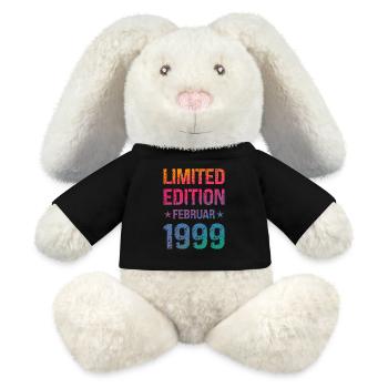 Limited Edition 25 Geburtstag Party Jahrgang 1999 - MiniFeet® RecycelHase® Creme - Schwarz - Vorne