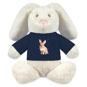Lapin mignon - Lapin en peluche recyclé MiniFeet® Crème - bleu marine - Devant