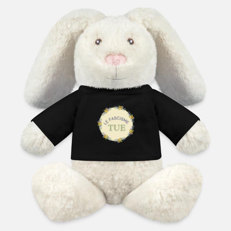 Faschismus tötet - MiniFeet® RecycelHase® Creme - Schwarz