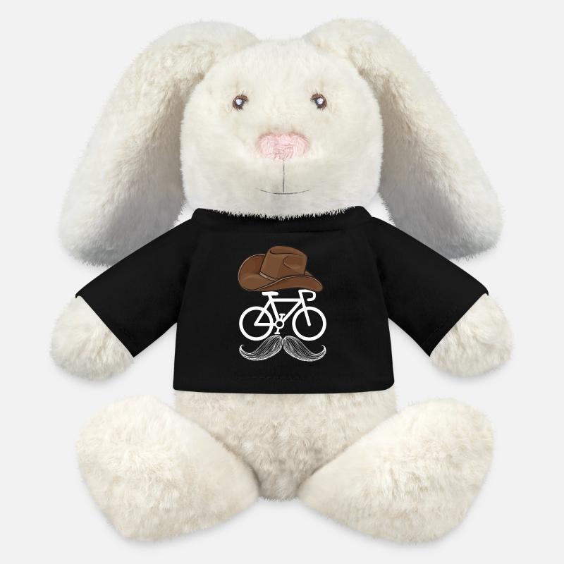Hipster-Radfahrer - MiniFeet® RecycelHase® Creme - Schwarz