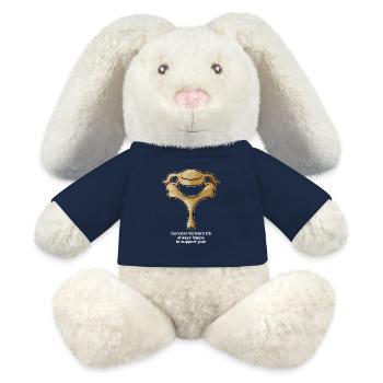 C6 Heureux - Lapin en peluche recyclé MiniFeet® Crème - bleu marine - Devant