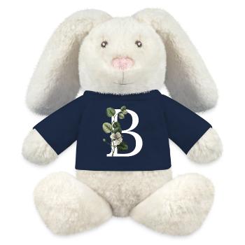 Letter B Green Botanical - MiniFeet® RecycelHase® Bunny Cream - french navy - Front