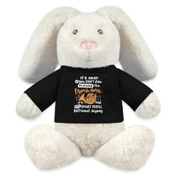 Waldhorn Waldhornspieler - MiniFeet® RecycelHase® Creme - Schwarz - Vorne