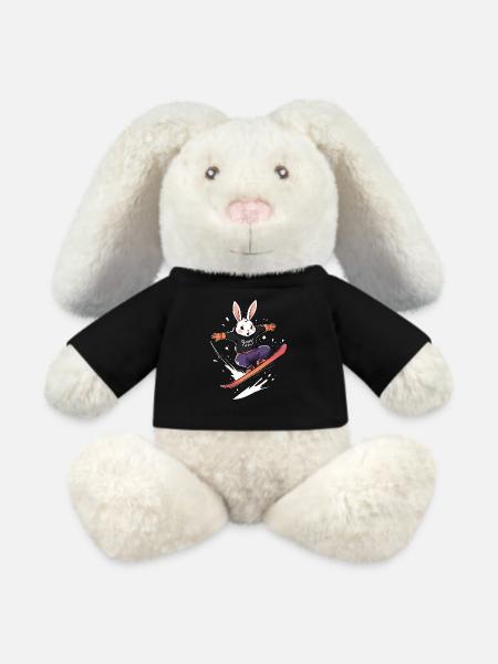 Snowboard-Hase - MiniFeet® RecycelHase® Creme - Schwarz