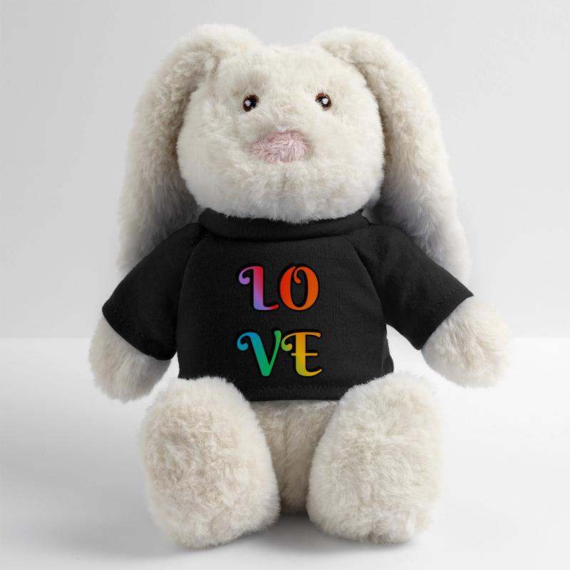 Retro Regenbogen Liebe MiniFeet® RecycelHase® Creme