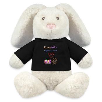 Kreuzkölln Lifestyle Leben im Kiez, Hipster, Hood - MiniFeet® RecycelHase® Creme - Schwarz - Vorne