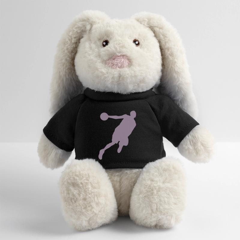 Silhouette de basketteur, design sportif dynamique Lapin en peluche recyclé MiniFeet® Crème