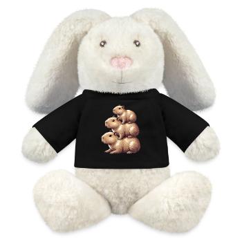 Gestapelte Wasserschweine Niedliches Tier Design - MiniFeet® RecycelHase® Creme - Schwarz - Vorne