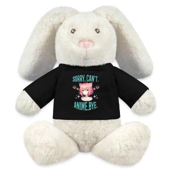 Sorry. Can't. Anime. Bye. Saying Manga Girl - MiniFeet® RecycelHase® Bunny Cream - black - Front