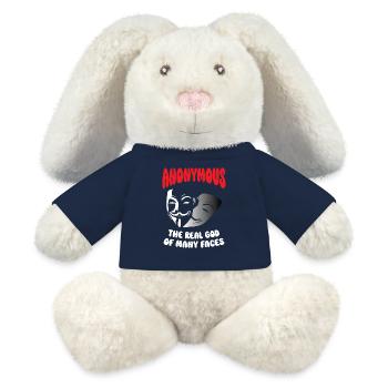 Anonyme Le vrai Dieu aux multiples visages - Lapin en peluche recyclé MiniFeet® Crème - bleu marine - Devant