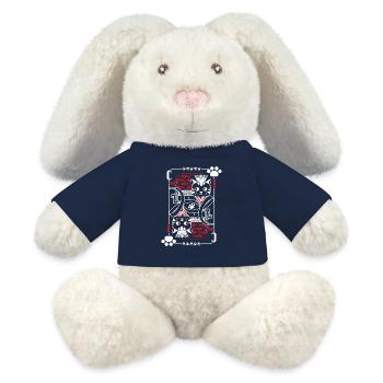 Dos de carte Chats - Lapin en peluche recyclé MiniFeet® Crème - bleu marine - Devant